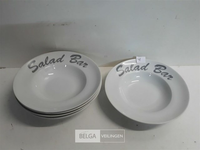 6 x saladebord porselein - afbeelding 2 van  3
