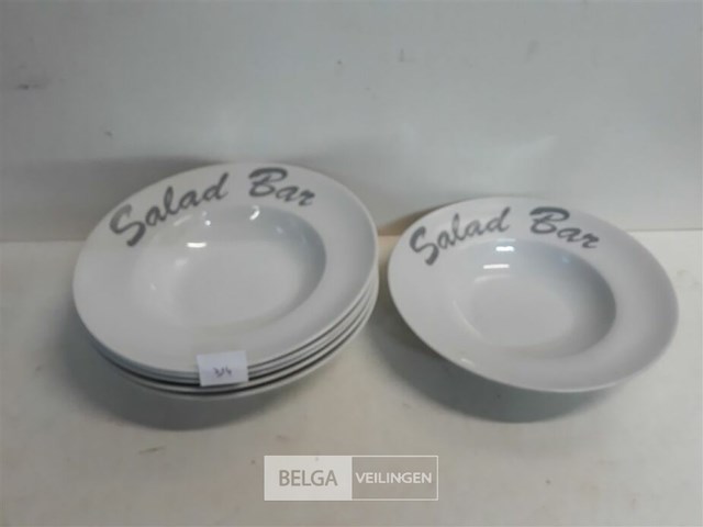 6 x saladebord porselein - afbeelding 2 van  3