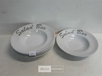 6 x saladebord porselein - afbeelding 2 van  3