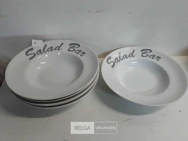 6 x saladebord porselein - afbeelding 1 van  3