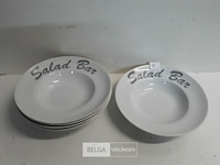 6 x saladebord porselein - afbeelding 1 van  3