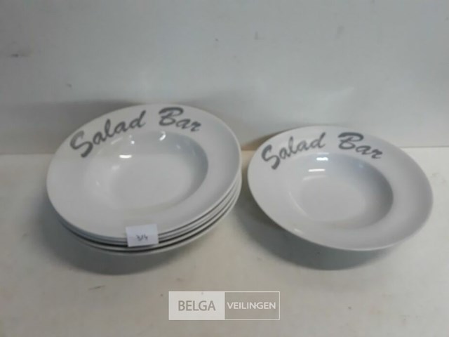 6 x saladebord porselein - afbeelding 1 van  3