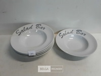 6 x saladebord porselein - afbeelding 1 van  3