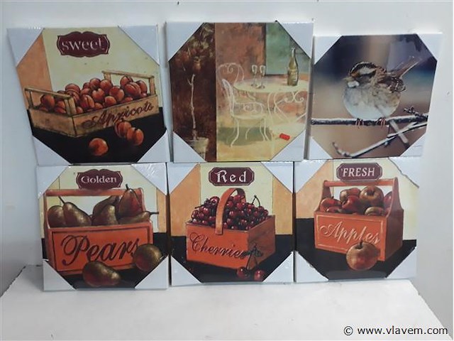 6 x schilderij canvas 6 assorti - afbeelding 1 van  2
