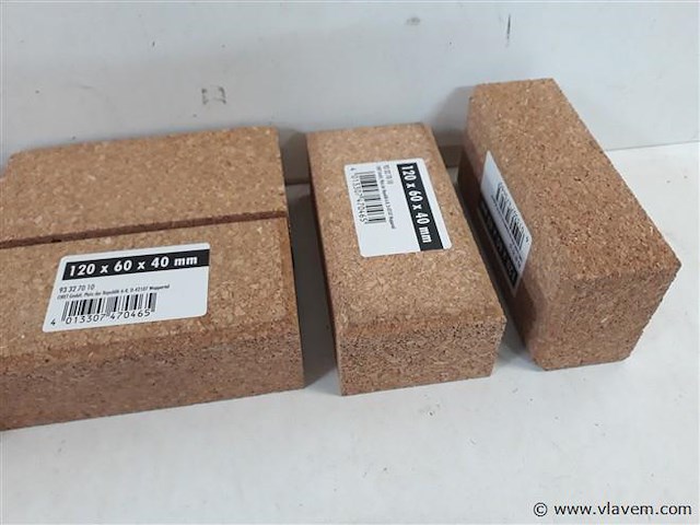 6 x schuurblok kurk 120x60x40mm - afbeelding 2 van  2
