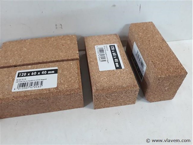 6 x schuurblok kurk 120x60x40mm - afbeelding 2 van  2