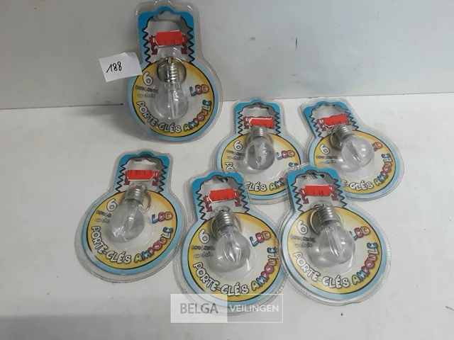 6 x sleutelhanger met lamp - afbeelding 2 van  3