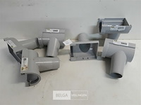 6 x spruitstuk links 80mm licht grijs pvc regenafvoer - afbeelding 2 van  3