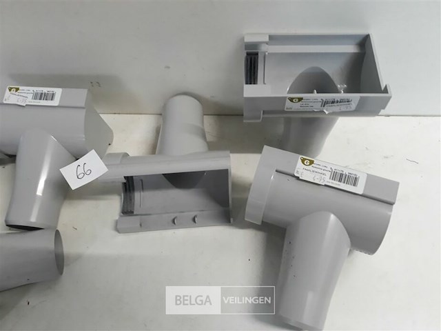 6 x spruitstuk links 80mm licht grijs pvc regenafvoer - afbeelding 3 van  3