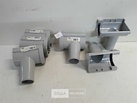 6 x spruitstuk rechts 80mm licht grijs pvc regenafvoer - afbeelding 2 van  3