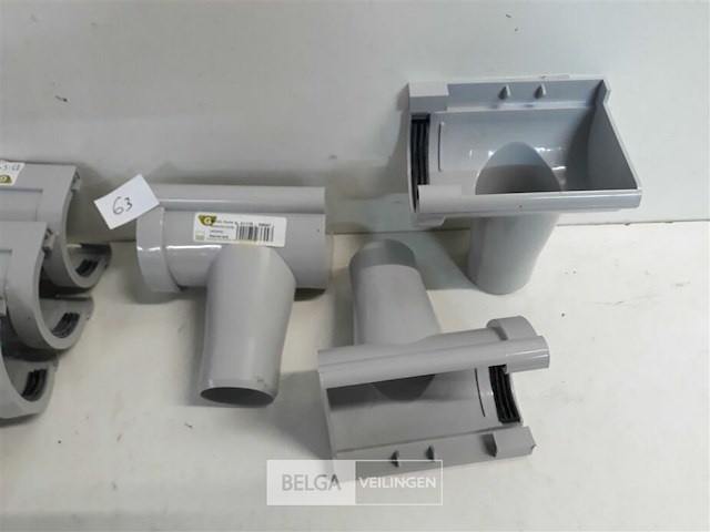 6 x spruitstuk rechts 80mm licht grijs pvc regenafvoer - afbeelding 3 van  3