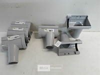 6 x spruitstuk rechts 80mm licht grijs pvc regenafvoer - afbeelding 1 van  3