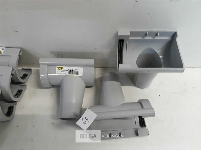 6 x spruitstuk rechts 80mm licht grijs pvc regenafvoer - afbeelding 3 van  3
