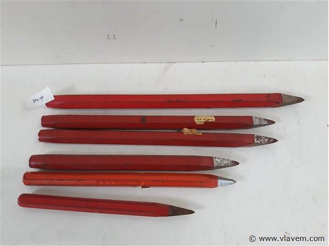 6 x steenbeitel met punt - afbeelding 1 van  2