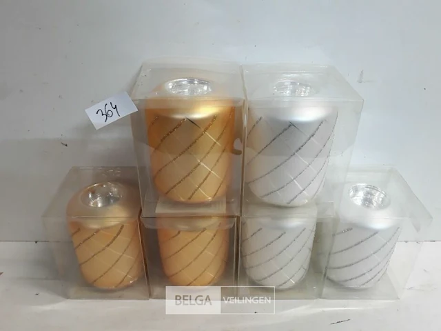 6 x t-lichthouder glas 10 cm - afbeelding 2 van  3