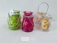 6 x t-lichtjes 5 stuks in glazen potje mix kleuren - afbeelding 3 van  3