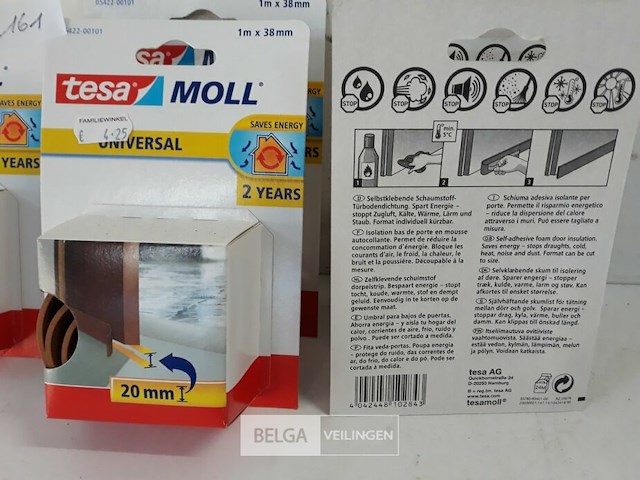 6 x tesa zelfklevende tochtstrip 20mm bruin 1m - afbeelding 3 van  3