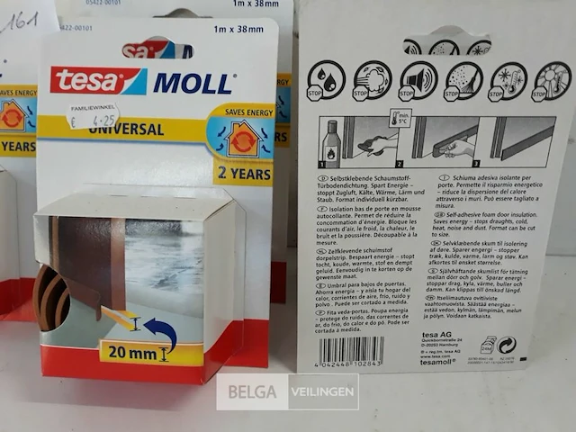 6 x tesa zelfklevende tochtstrip 20mm bruin 1m - afbeelding 3 van  3