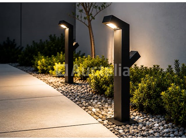 6 x tuinlamp – 60 cm – 2 x 10w led – 3500k warm wit – ip54 – zwart – sla-57 - afbeelding 1 van  4