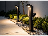 6 x tuinlamp – 60 cm – 2 x 10w led – 3500k warm wit – ip54 – zwart – sla-57 - afbeelding 1 van  4