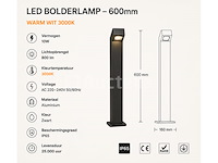 6 x tuinlamp – 60 cm – 2 x 10w led – 3500k warm wit – ip54 – zwart – sla-57 - afbeelding 2 van  4