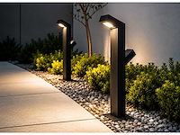 6 x tuinlamp – 60 cm – 2 x 10w led – 3500k warm wit – ip54 – zwart – sla-57 - afbeelding 1 van  4