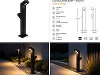 6 x tuinlamp – 60 cm – 2 x 10w led – 3500k warm wit – ip54 – zwart – sla-57 - afbeelding 4 van  4