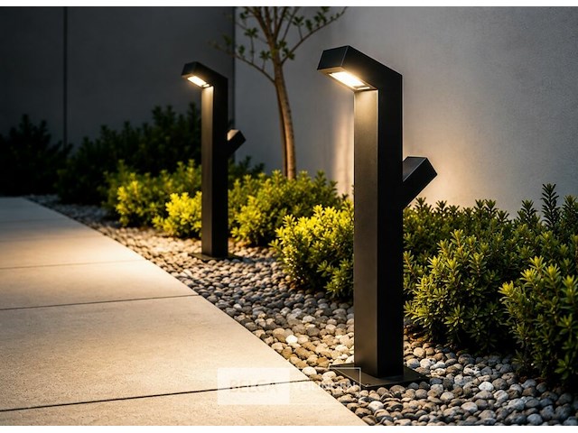 6 x tuinlamp – 60 cm – 2 x 10w led – 3500k warm wit – ip54 – zwart – sla-57 - afbeelding 2 van  5