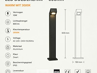 6 x tuinlamp – 60 cm – 2 x 10w led – 3500k warm wit – ip54 – zwart – sla-57 - afbeelding 4 van  5
