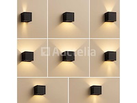 6 x tweeweg led-wandlampen – cube – 2 × 5w – zwart – neutraal wit 3500k