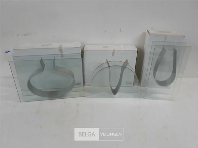 6 x vaas glas met metaal 3 assorti - afbeelding 2 van  3