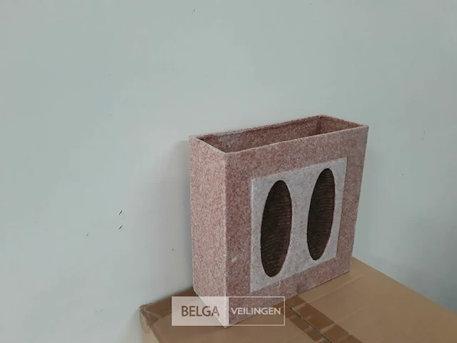 6 x vaas polyester bruin 25x25x10 - afbeelding 1 van  3