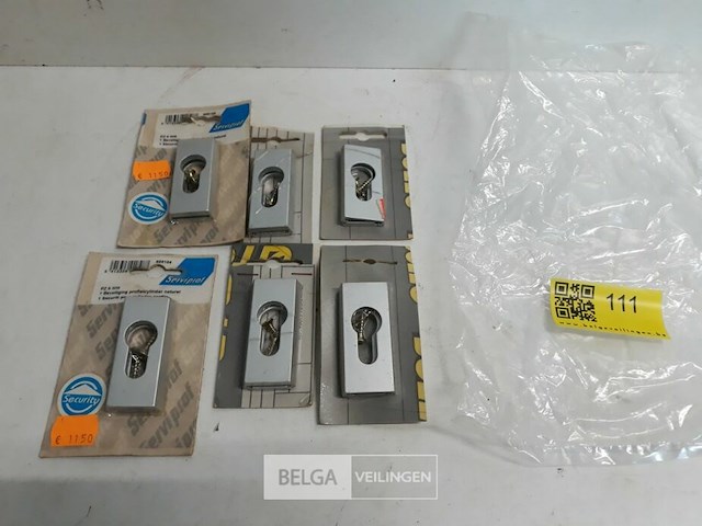 6 x veiligheids sleutelplaat cylinder alu 2 stuks - afbeelding 2 van  3