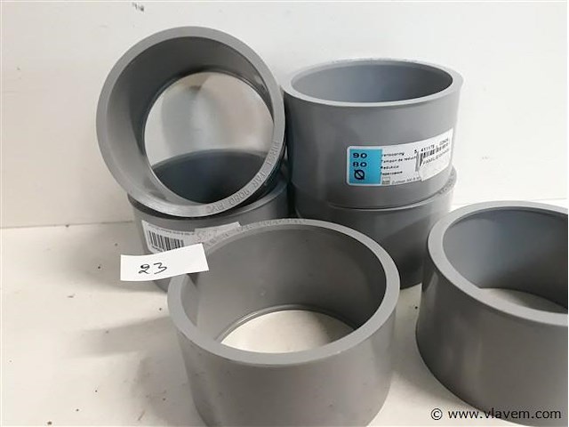 6 x verloop 90-80 pvc lijmverbinding - afbeelding 2 van  2