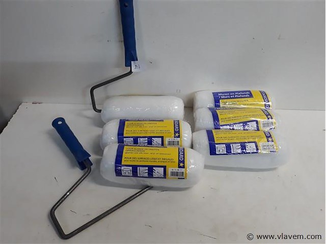 6 x vervangrol voor muur en plafondverf 18 cm + 2 x beugel - afbeelding 1 van  2