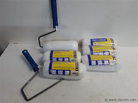 6 x vervangrol voor muur en plafondverf 18 cm + 2 x beugel - afbeelding 1 van  2