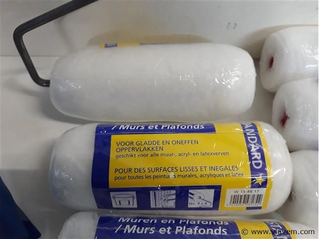 6 x vervangrol voor muur en plafondverf 18 cm + 2 x beugel - afbeelding 2 van  2