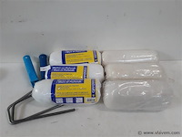 6 x vervangrol voor muur en plafondverf 18 cm + 2 x beugel - afbeelding 1 van  2
