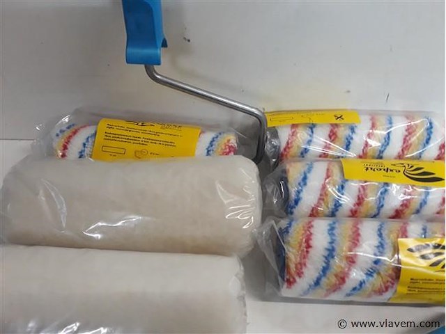 6 x vervangrol voor muur en plafondverf 18 cm + 2 x beugel - afbeelding 2 van  2