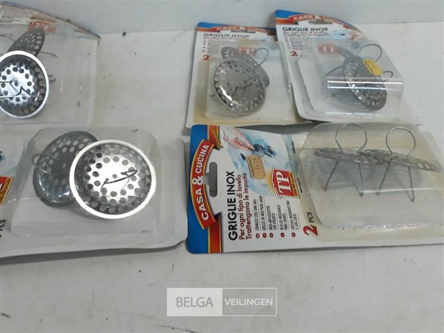 6 x vuilvanger inox voor gootsteen 2 stuks - afbeelding 3 van  3