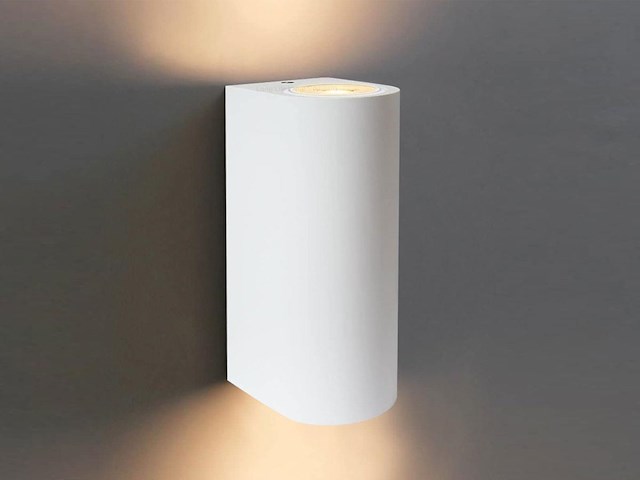 6 x wandlamp modern halfrond gu10 duo fitting zand wit waterdicht - afbeelding 1 van  4