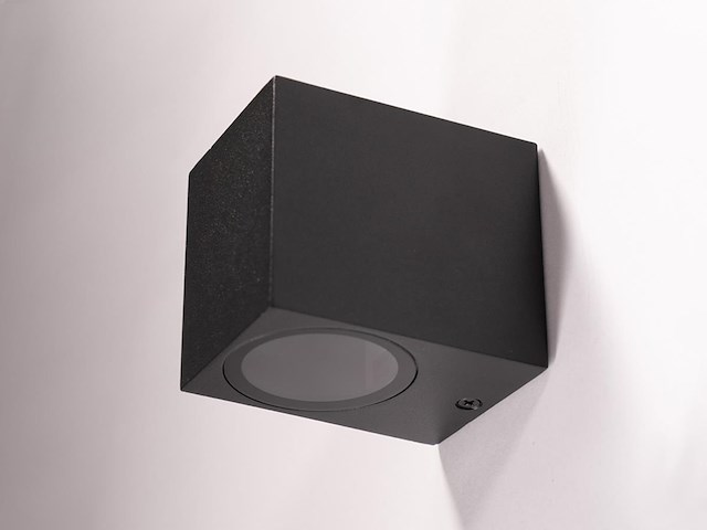6 x wandlamp modern rechthoekig gu10 fitting zand zwart waterdicht - afbeelding 6 van  7