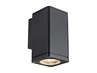 6 x wandlamp rechthoekig gu10 fitting zand zwart waterdicht - afbeelding 1 van  6