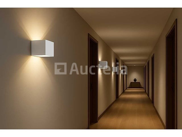 6 x wandlamp – tweerichtings led – kubus – 2 x 5w – wit - afbeelding 1 van  5