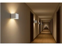 6 x wandlamp – tweerichtings led – kubus – 2 x 5w – wit
