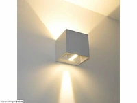 6 x wandlamp – tweerichtings led – kubus – 2 x 5w – wit - afbeelding 4 van  6