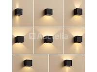 6 x wandlamp – tweerichtings led – kubus – 2 x 5w – zwart - afbeelding 5 van  5