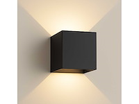 6 x wandlamp – tweerichtings led – kubus – 2 x 5w – zwart - afbeelding 3 van  10
