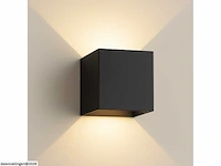6 x wandlamp – tweerichtings led – kubus – 2 x 5w – zwart - afbeelding 3 van  6