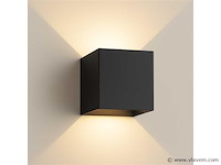 6 x wandlamp – tweerichtings led – kubus – 2 x 5w – zwart - afbeelding 2 van  5